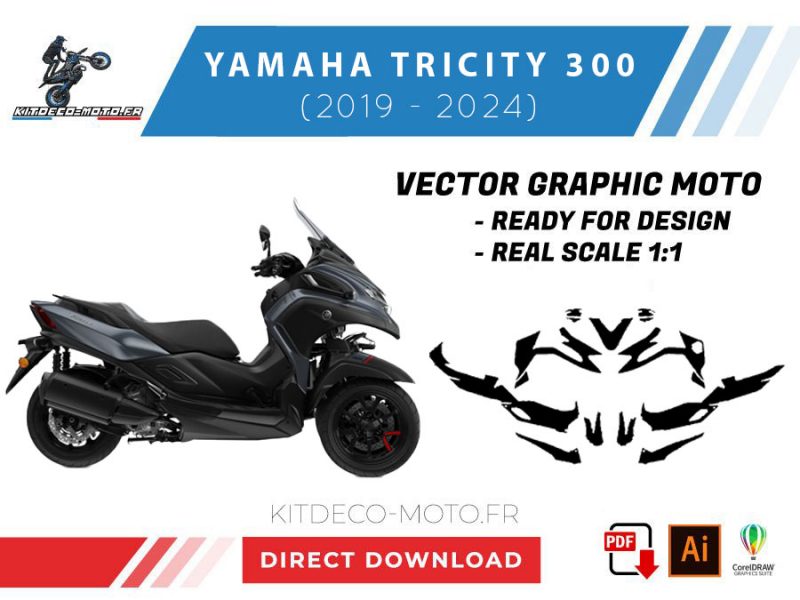 template yamaha tricity 300 (2019 2024) vector