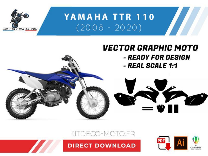 template yamaha ttr 110 (2008 2020) vector