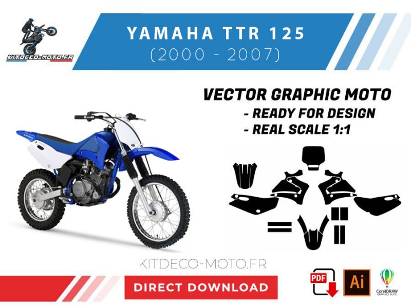 template yamaha ttr 125 (2000 2007) vector