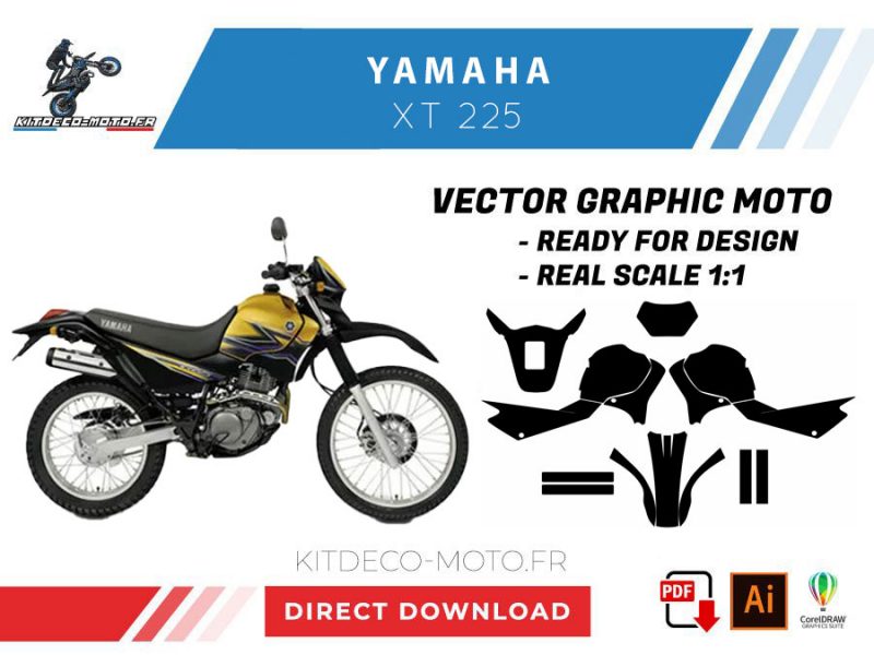 template yamaha xt 225 vector