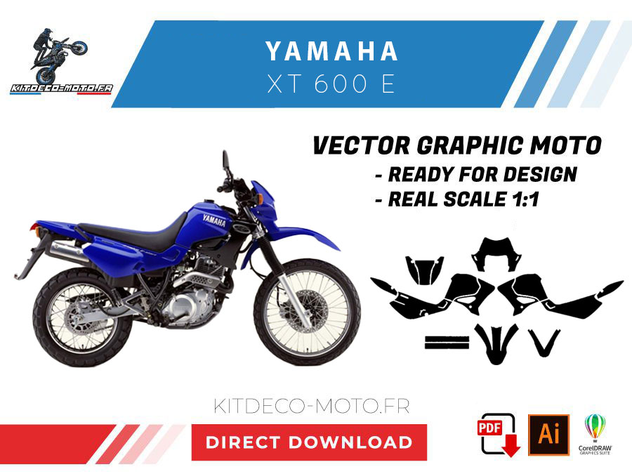 template yamaha xt 600 e vector