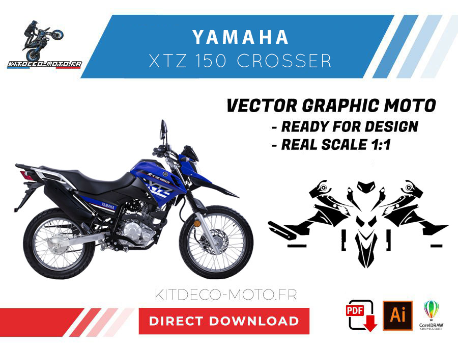 template yamaha xtz 150 crosser vector