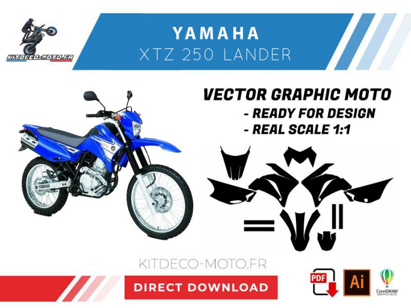 template yamaha xtz 250 lander vector