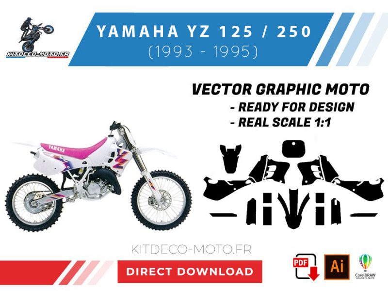 template yamaha yz 125 / 250 (1993 1995) vector