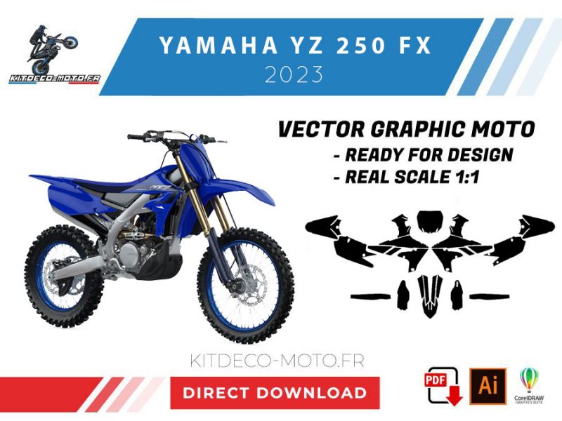 template yamaha yz 250 fx (2023) vector