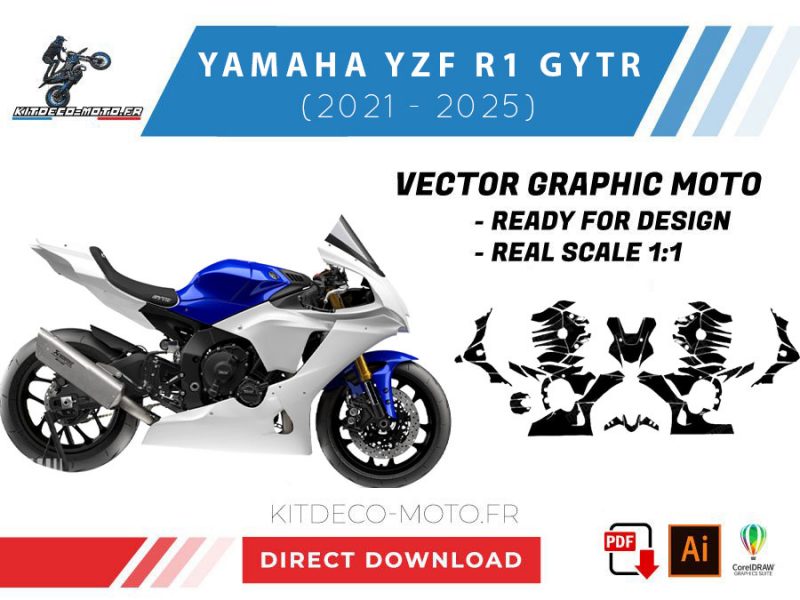 template yamaha yzf r1 gytr (2021 2025) vector