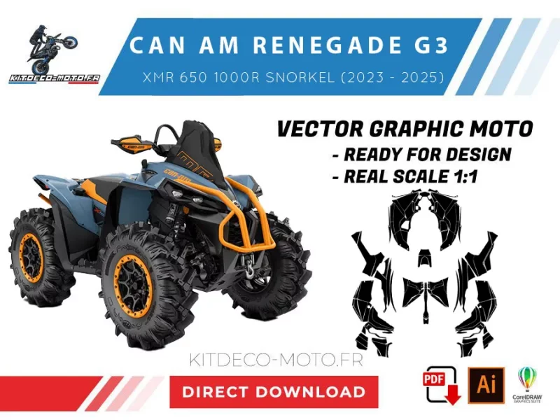 template can am renegade g3 xmr 650 1000r snorkel (2023 2025) vector