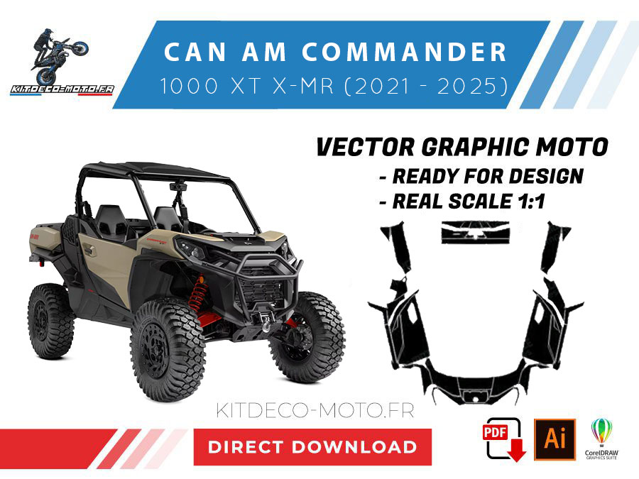 template can am commander 1000 xt x mr (2021 2025) vector