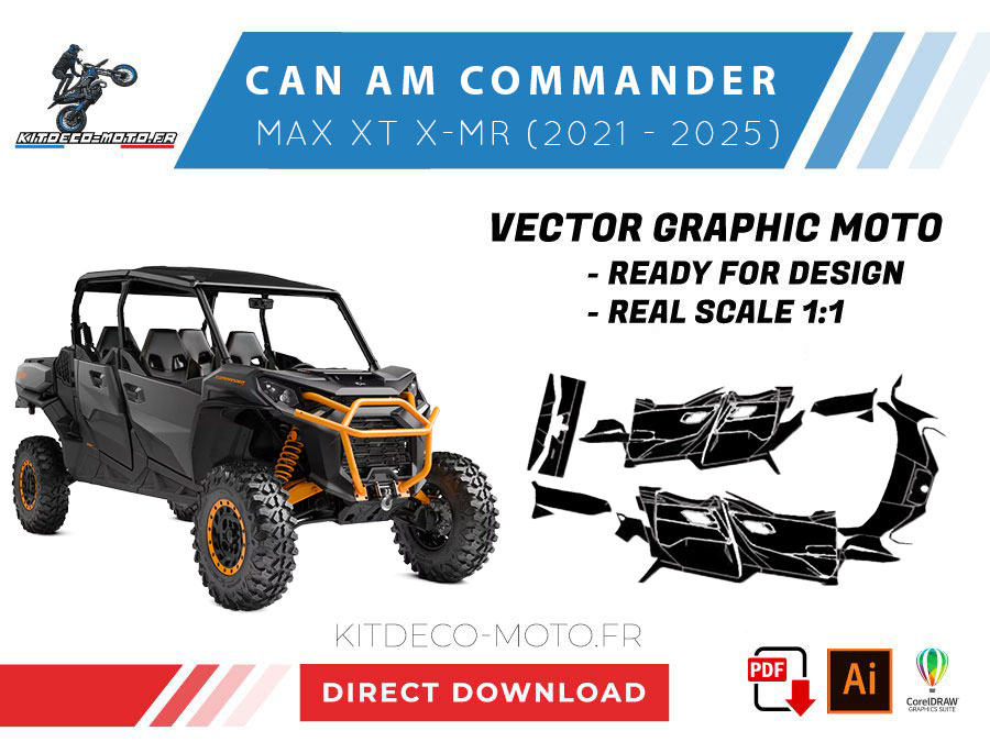 template can am commander max xt x mr (2021 2025) vector