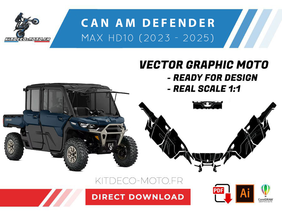 template can am defender max hd10 (2023 2025) vector