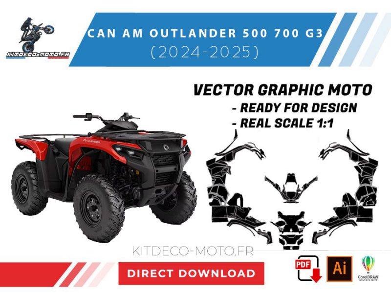 template can am outlander 500 700 g3 (2024 2025) vector