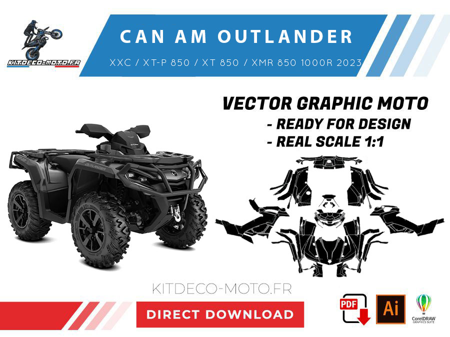 template can am outlander xxc / xt p 850 / xt 850 / xmr 850 1000r (2023) vector