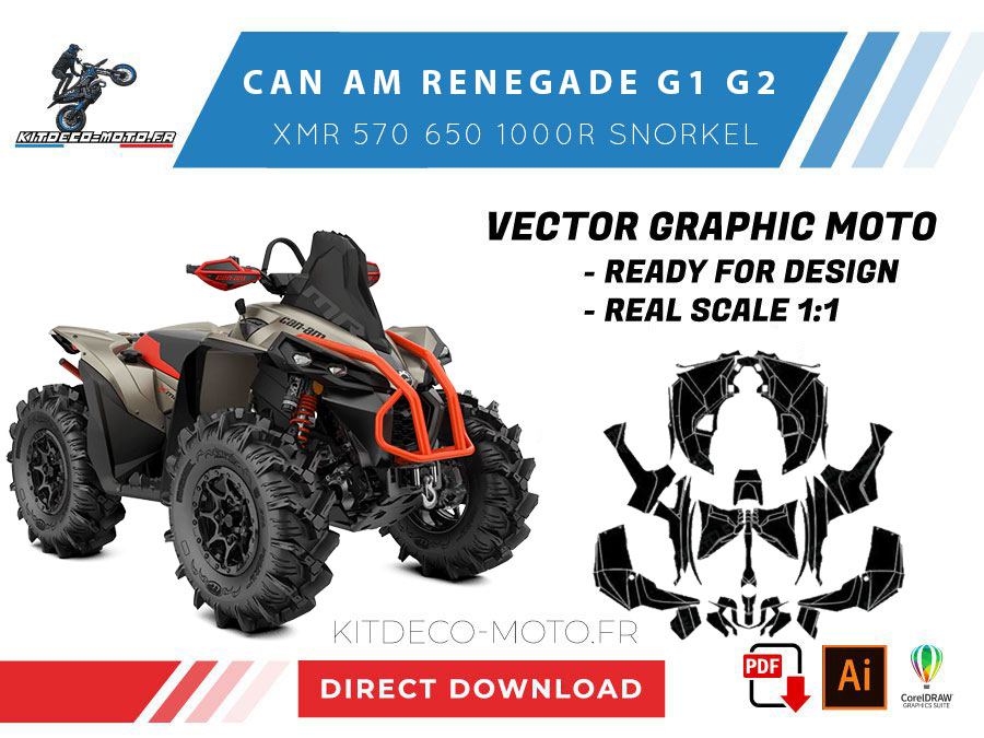 template can am renegade g1 g2 xmr 570 650 1000r snorkel vector