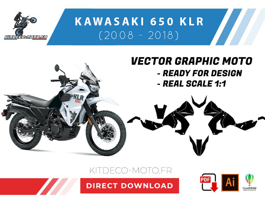 template kawasaki klr 650 (2008 2018) vector