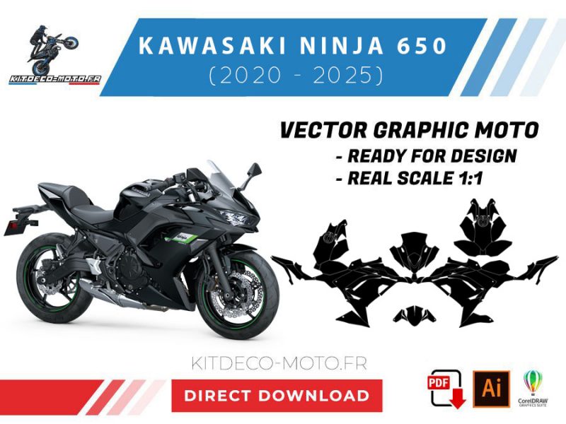 template kawasaki ninja 650 (2020 2025) vector