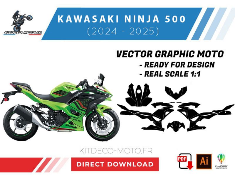 template kawasaki ninja 500 (2024 2025) vector