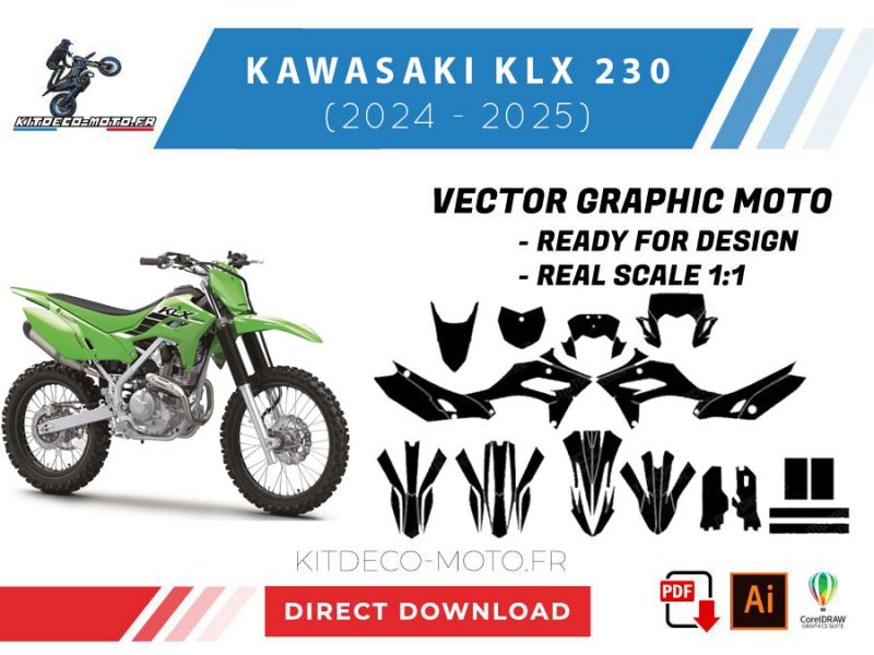 template kawasaki klx 230 (2024 2025) vector