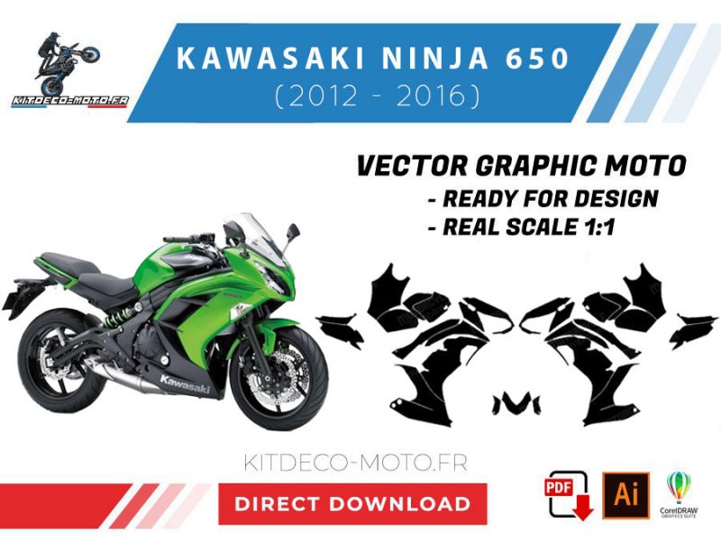 template kawasaki ninja 650 (2012 2016) vector