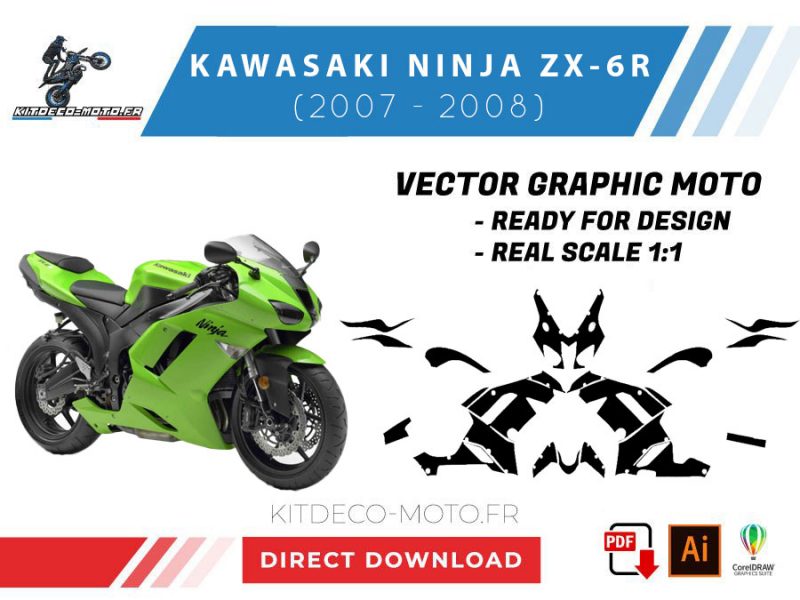 template kawasaki ninja zx 6r (2007 2008) vector