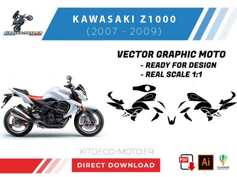template kawasaki z1000 (2007 2009) vector