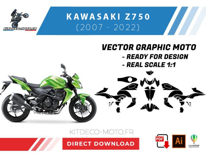 template kawasaki z750 (2007 2022) vector