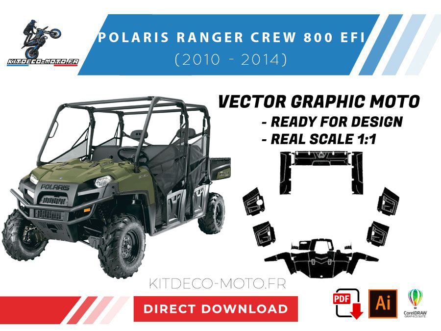 template polaris ranger crew 800 efi (2010 2014) vector