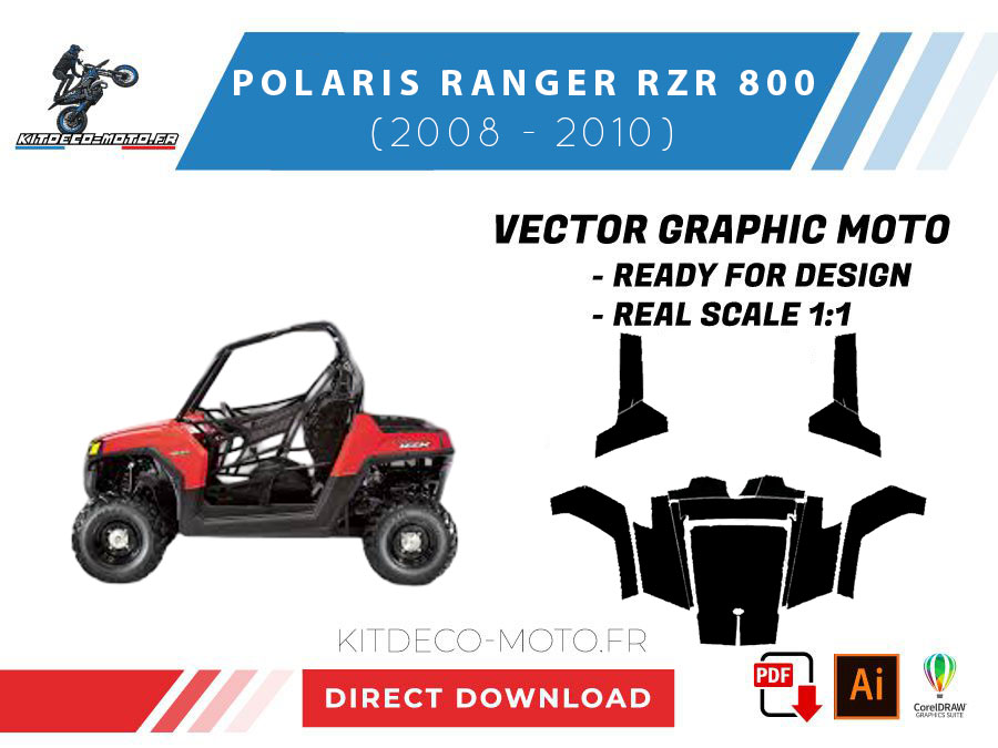 template polaris ranger rzr 800 (2008 2010) vector