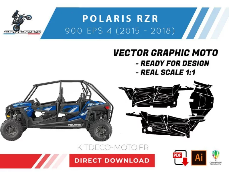 template polaris rzr 900 eps 4 (2015 2018) vector