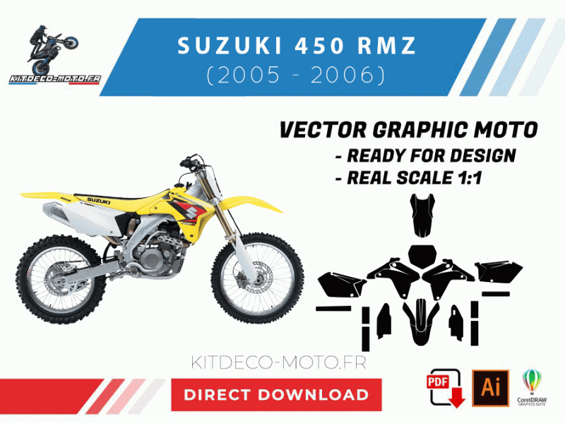 template suzuki 450 rmz (2005 2006) vector