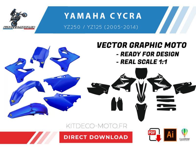 template yamaha cycra yz250 / yz125 (2005 2014) vector