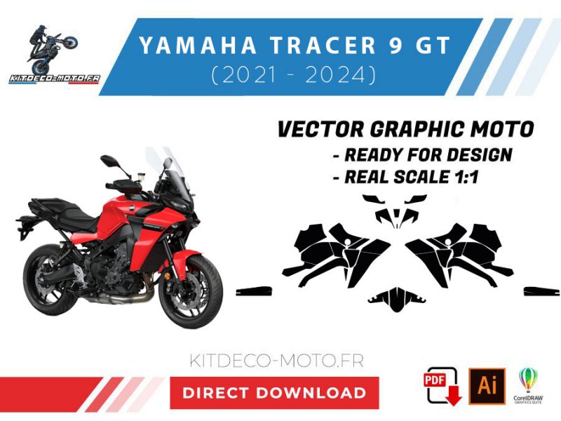 template yamaha tracer 9 gt (2021 2024) vector