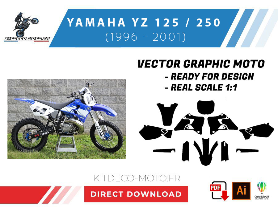 template yamaha yz 125 / 250 (1996 2001) vector