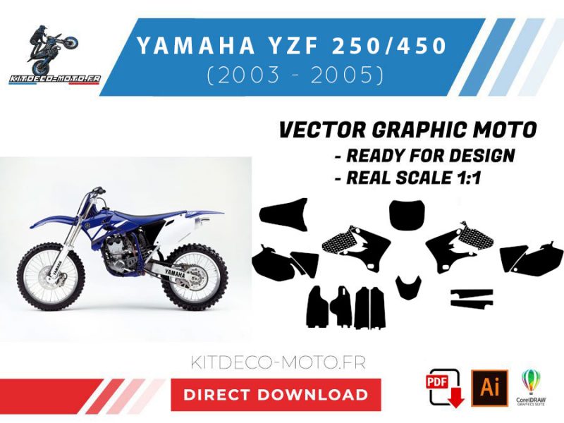 template yamaha yzf 250 450 (2003 2005) vector