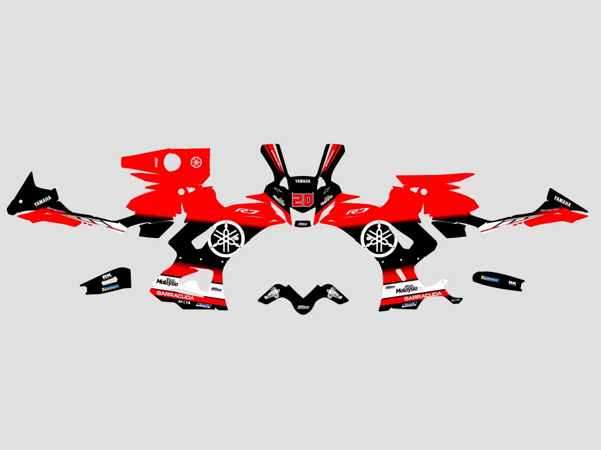 kit deco yamaha r7 factory rouge maquette