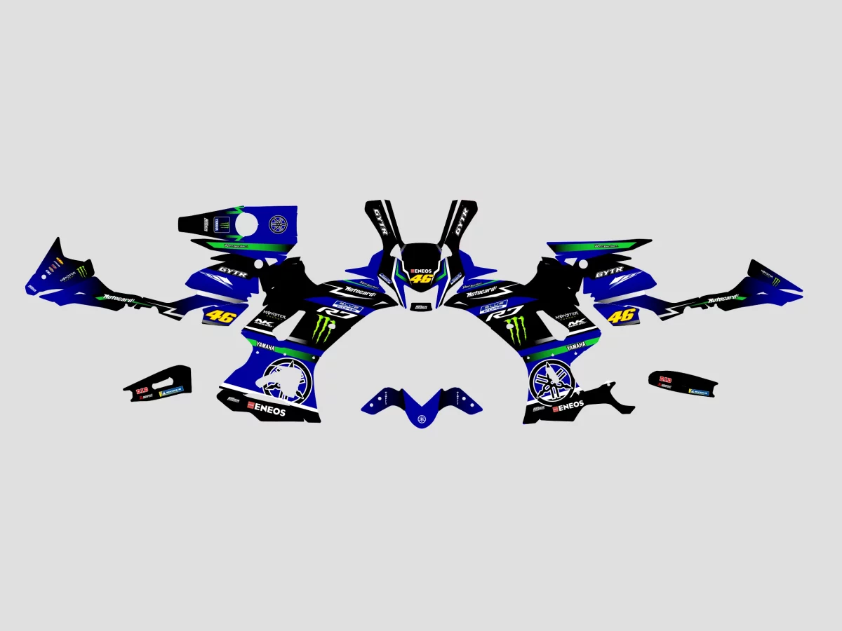 kit deco yamaha r7 racing vert maquette