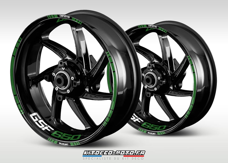 sticker jante moto suzuki gsf 650 vert fonce
