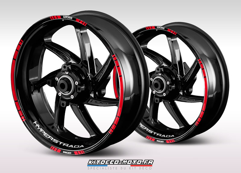 sticker jante moto ducati hyperstrada rouge