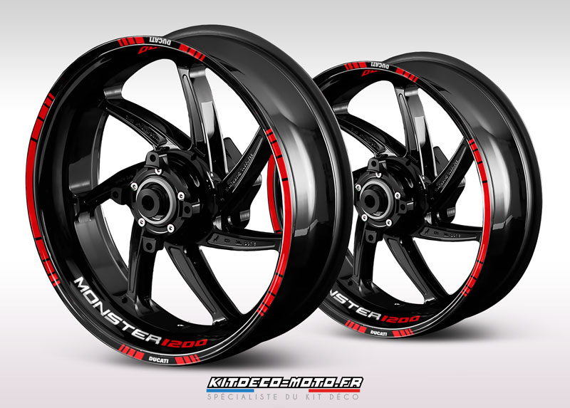 sticker jante moto ducati monster 1200 rouge