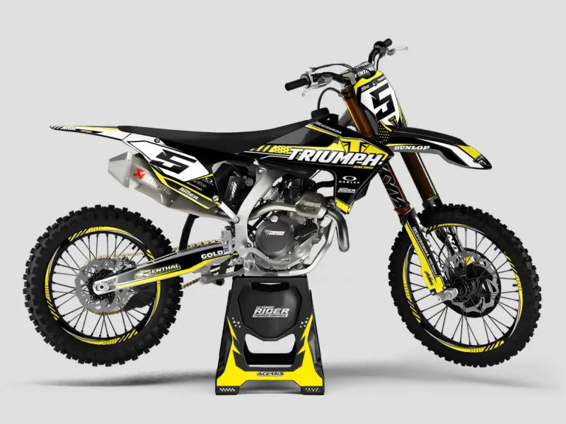 kit deco triumph 250 tfx factory jaune