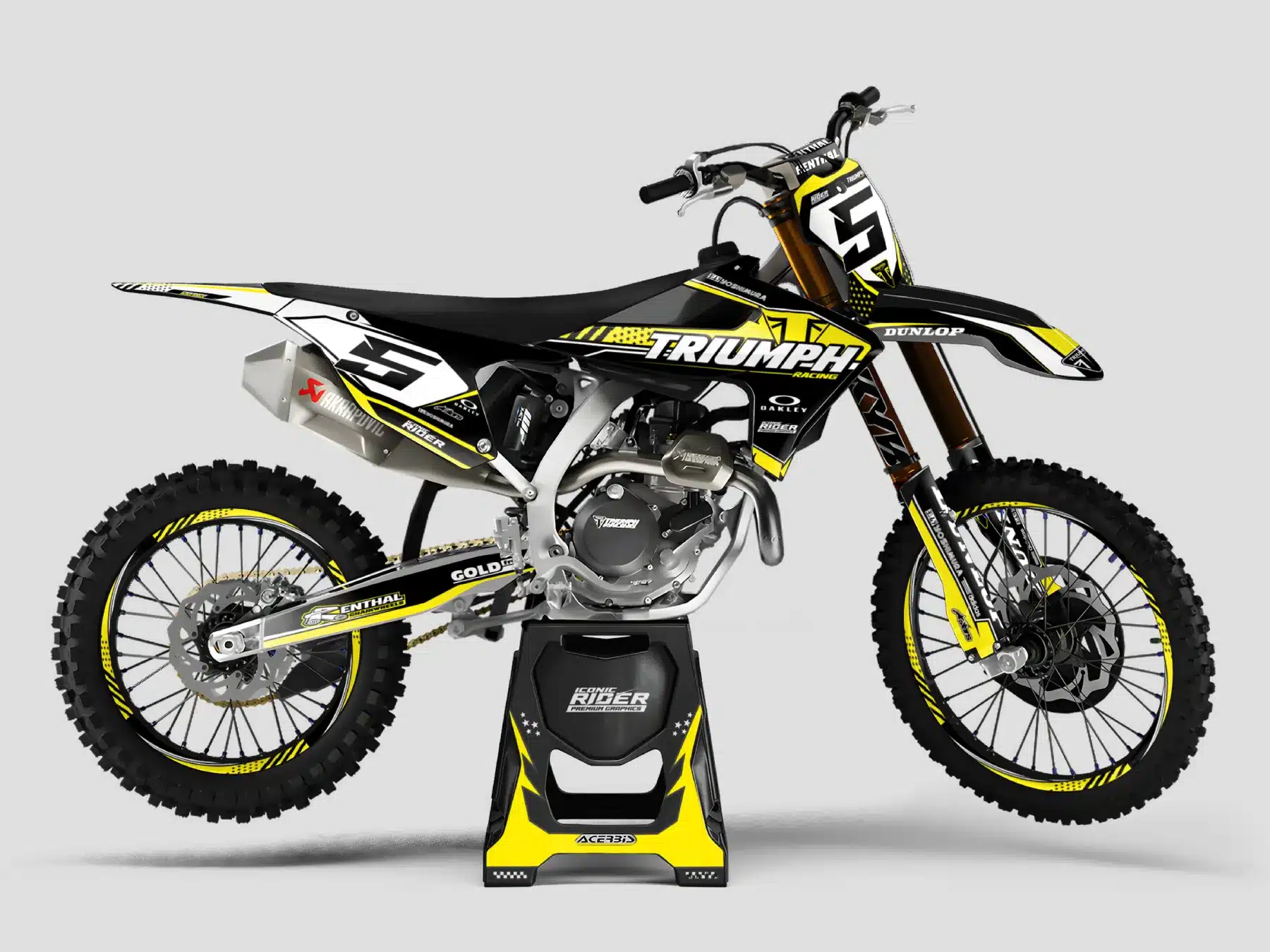 kit deco triumph 250 tfx factory jaune