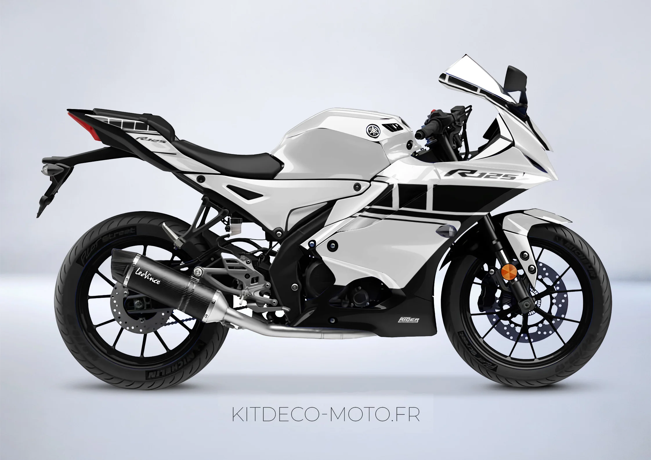 kit deco yamaha yzf r 125 anniversaire blanc