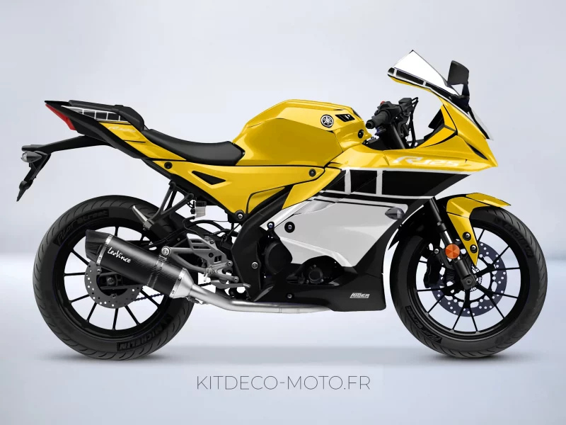 kit deco yamaha yzf r 125 anniversaire jaune