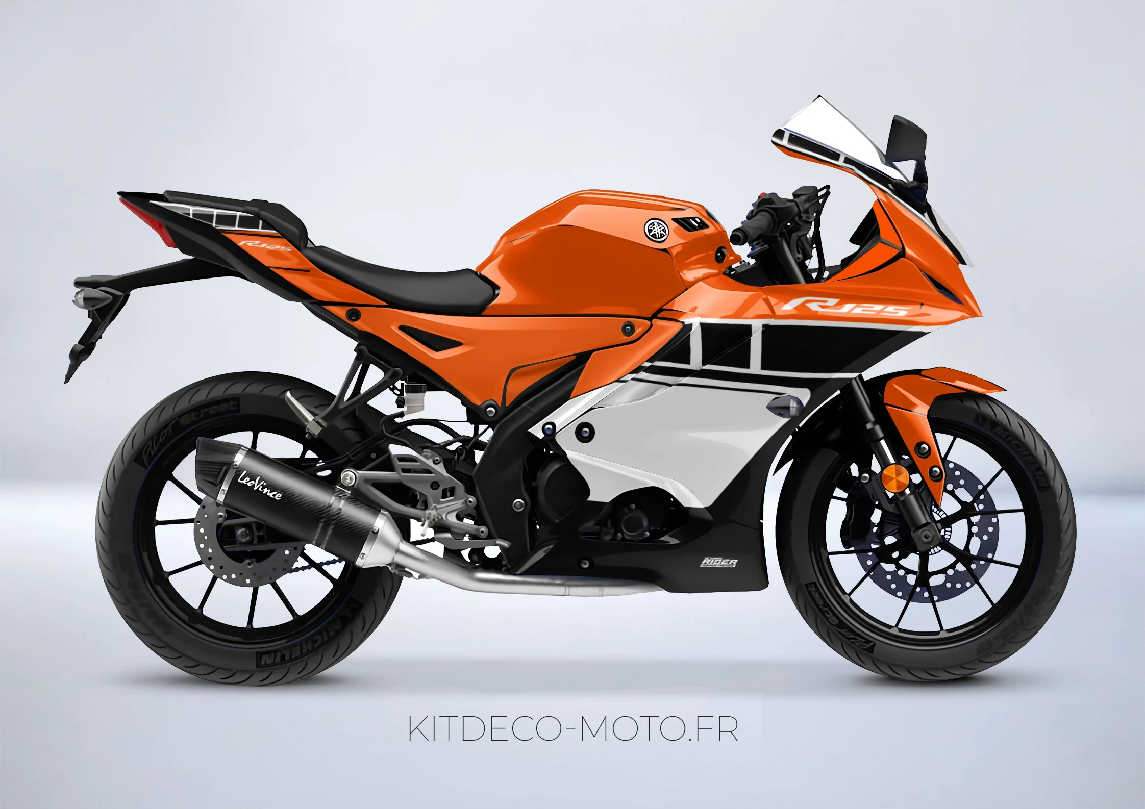kit deco yamaha yzf r 125 anniversaire orange