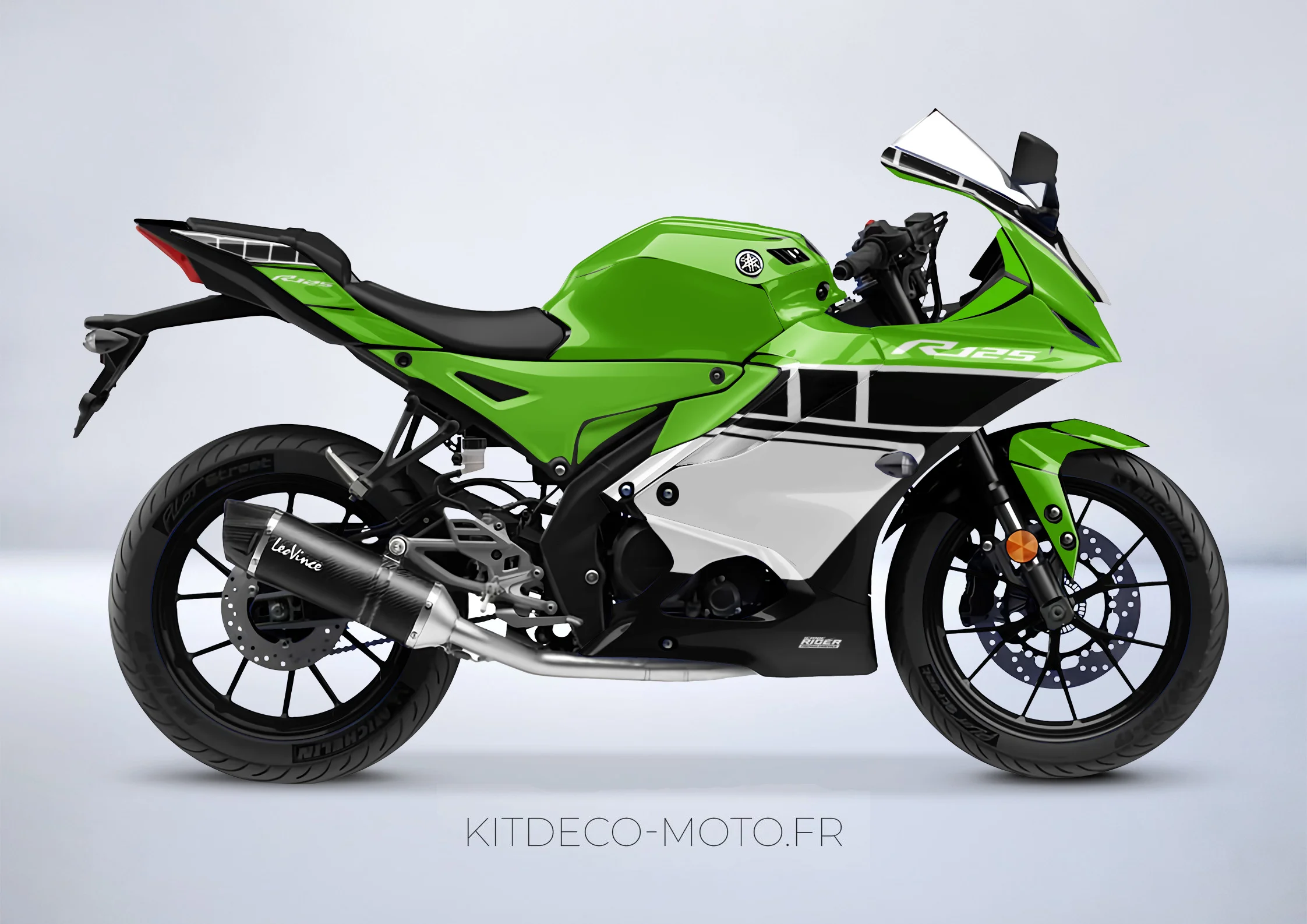 kit deco yamaha yzf r 125 anniversaire vert