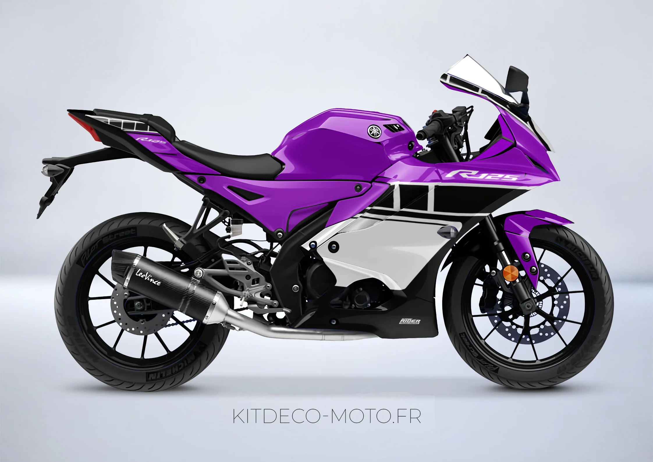 kit deco yamaha yzf r 125 anniversaire violet