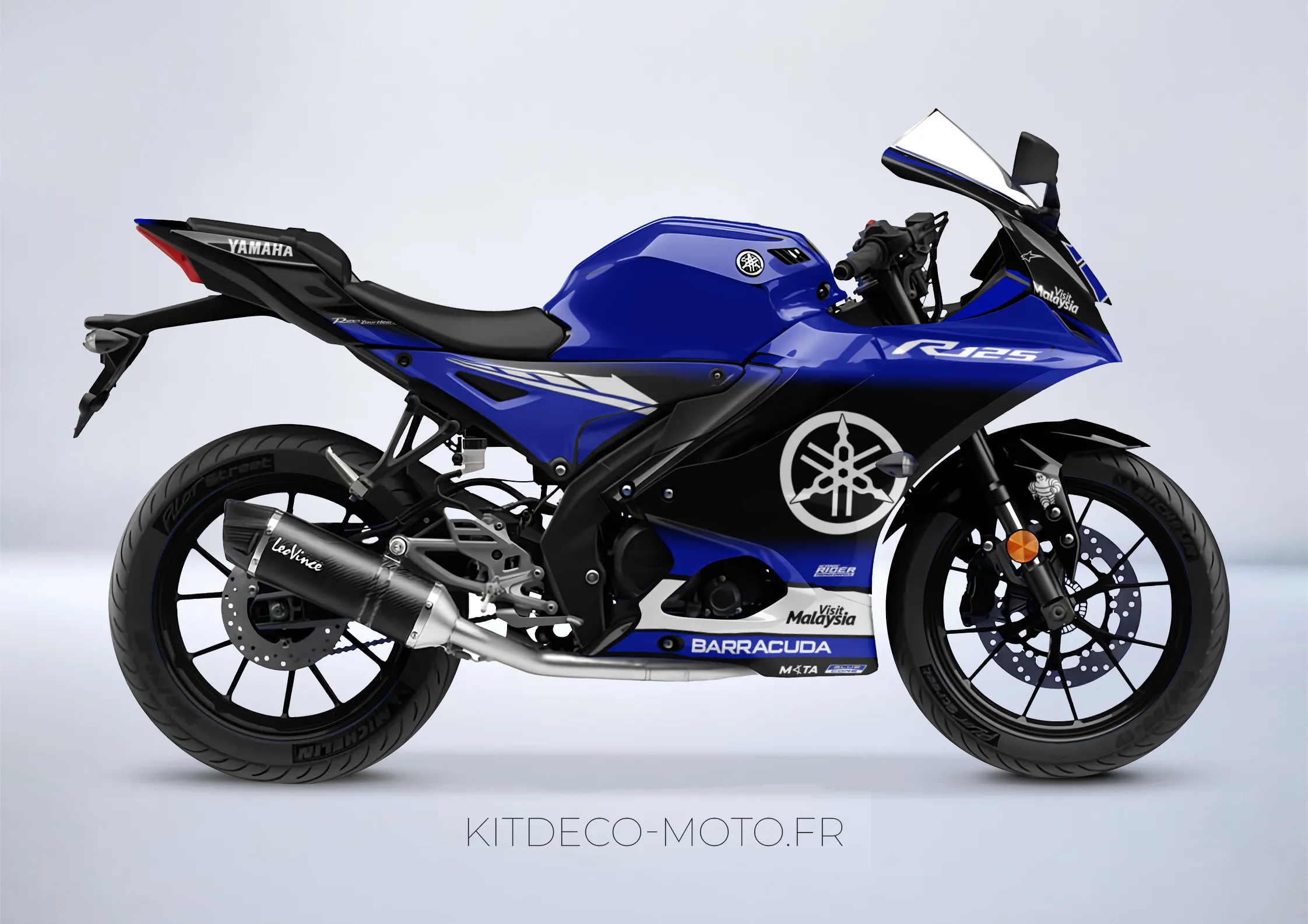 kit deco yamaha yzf r 125 factory bleu