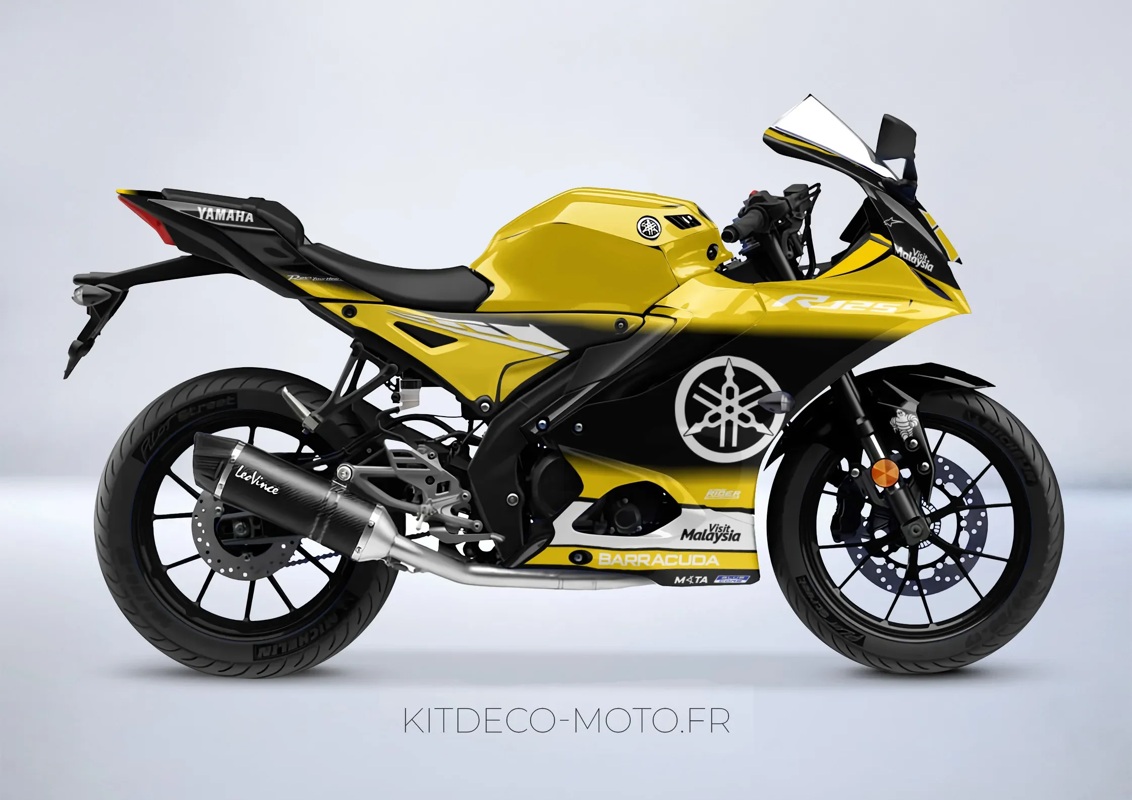 kit deco yamaha yzf r 125 factory jaune