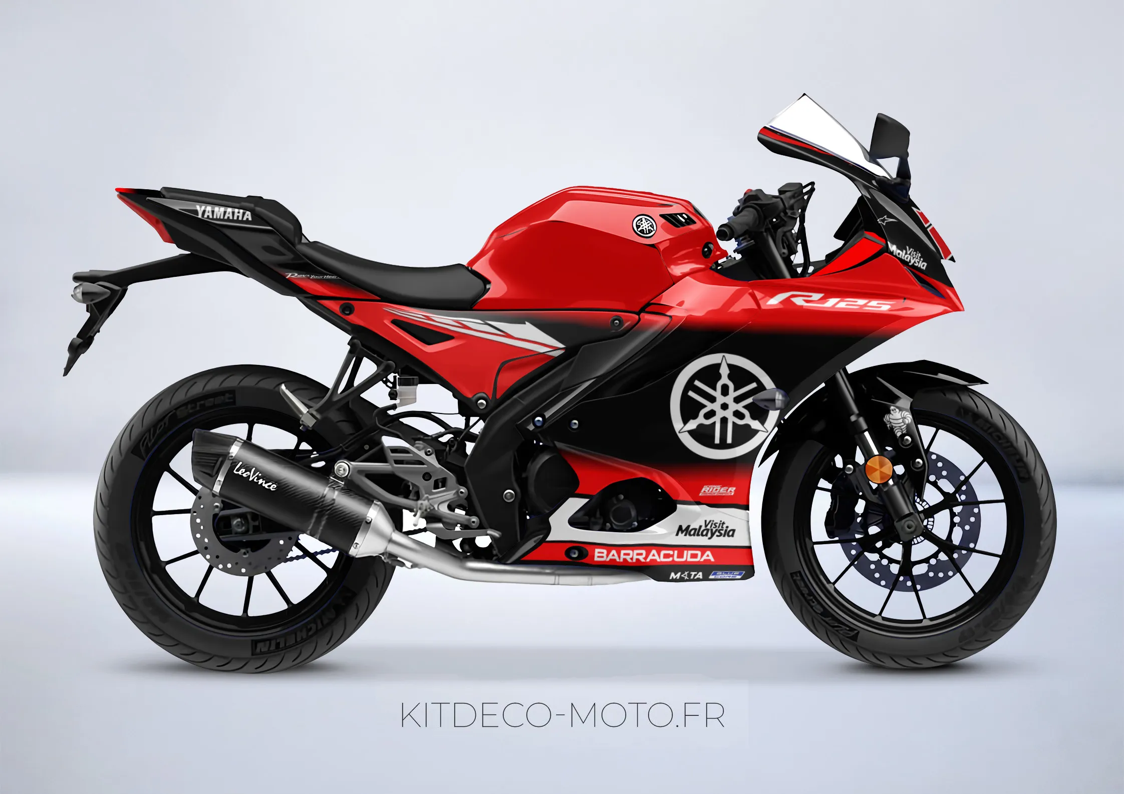 kit deco yamaha yzf r 125 factory rouge