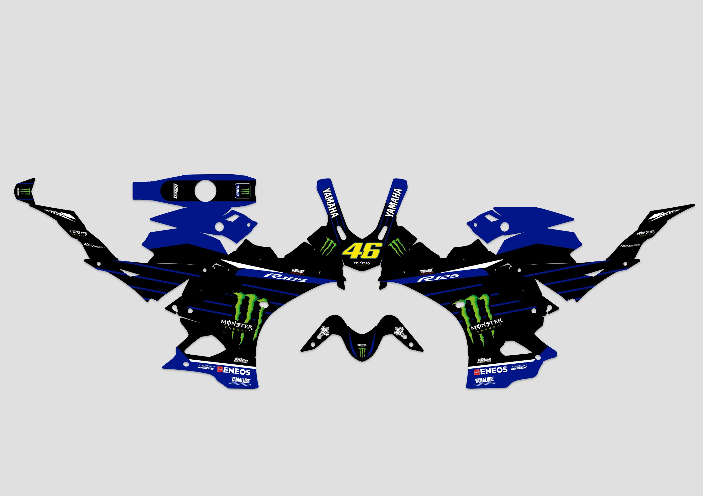 kit deco yamaha yzf r 125 monster maquette