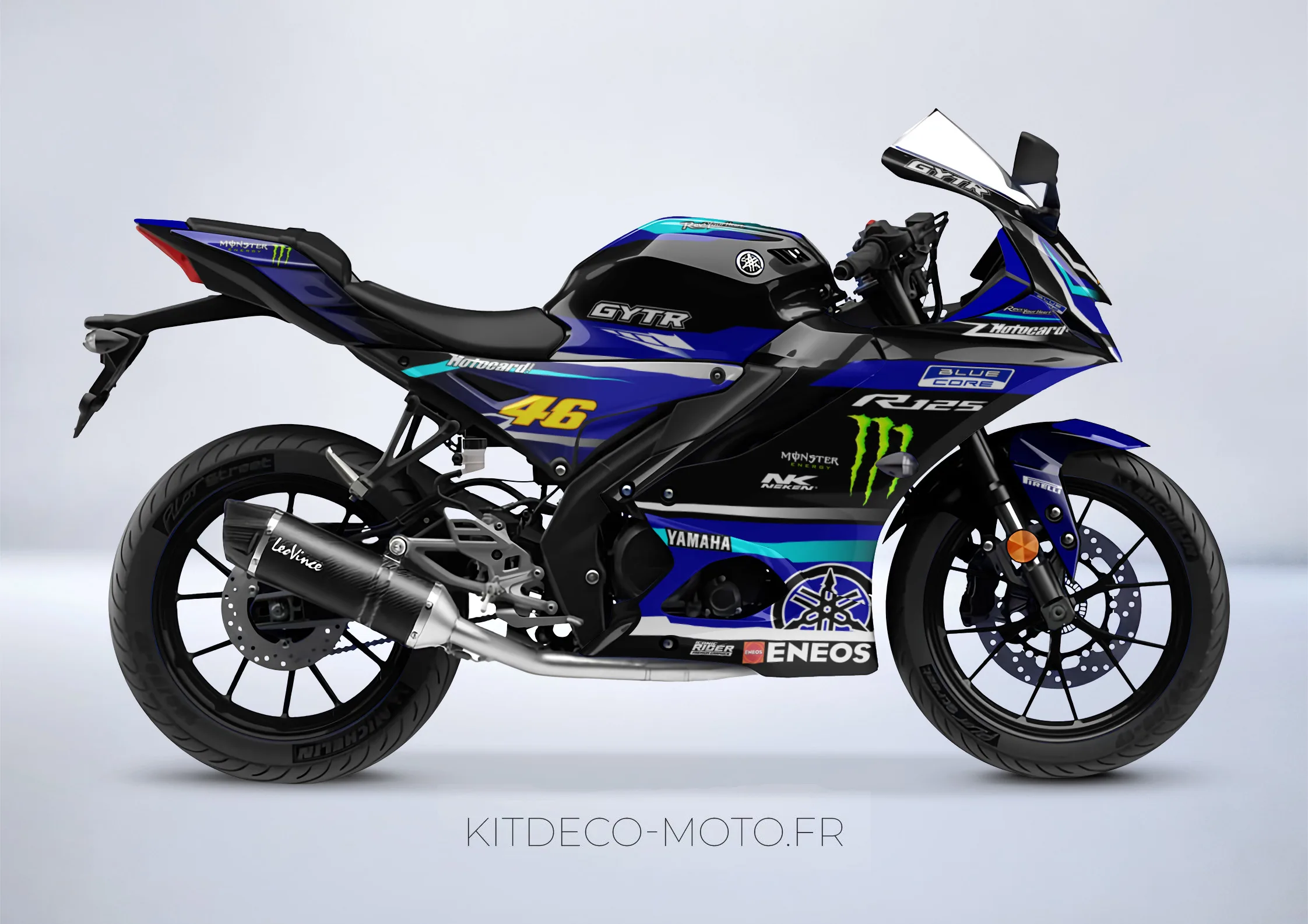kit deco yamaha yzf r 125 racing cyan